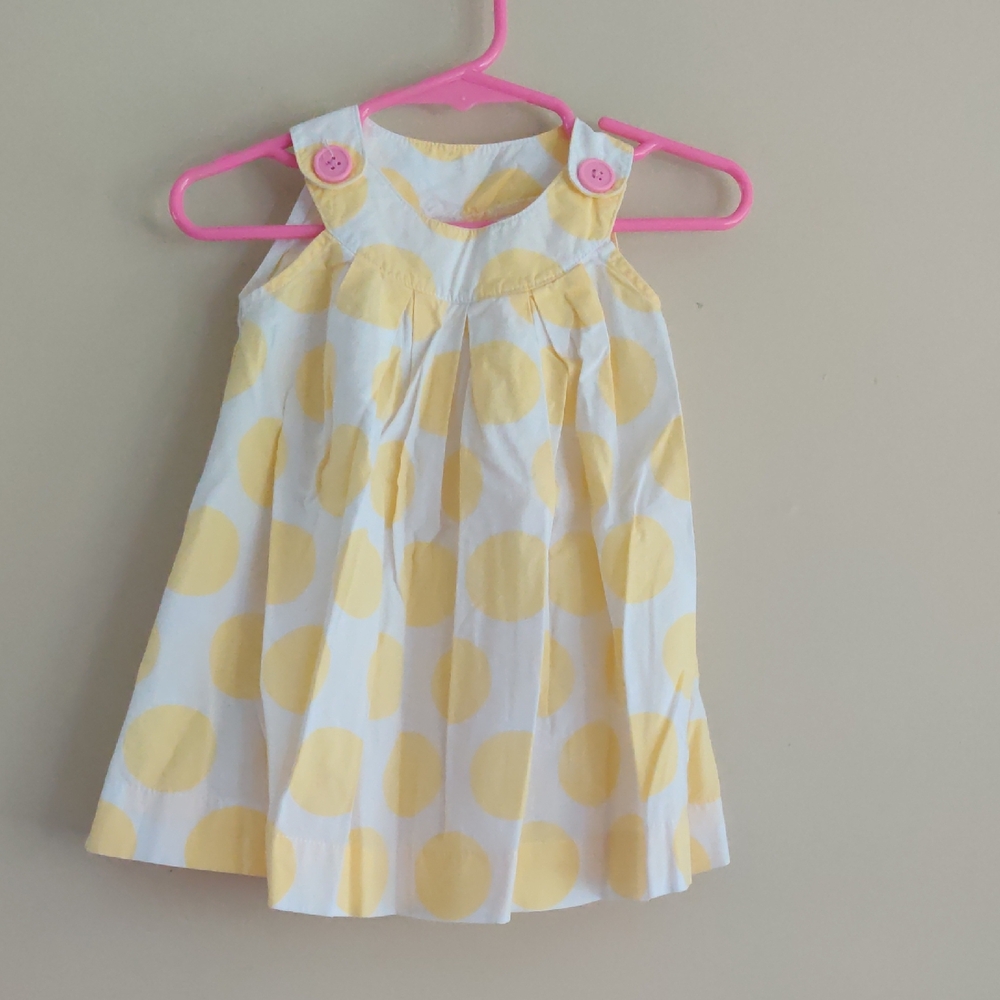 Carter's White and Yellow Polka Dot Sleeveless Dress